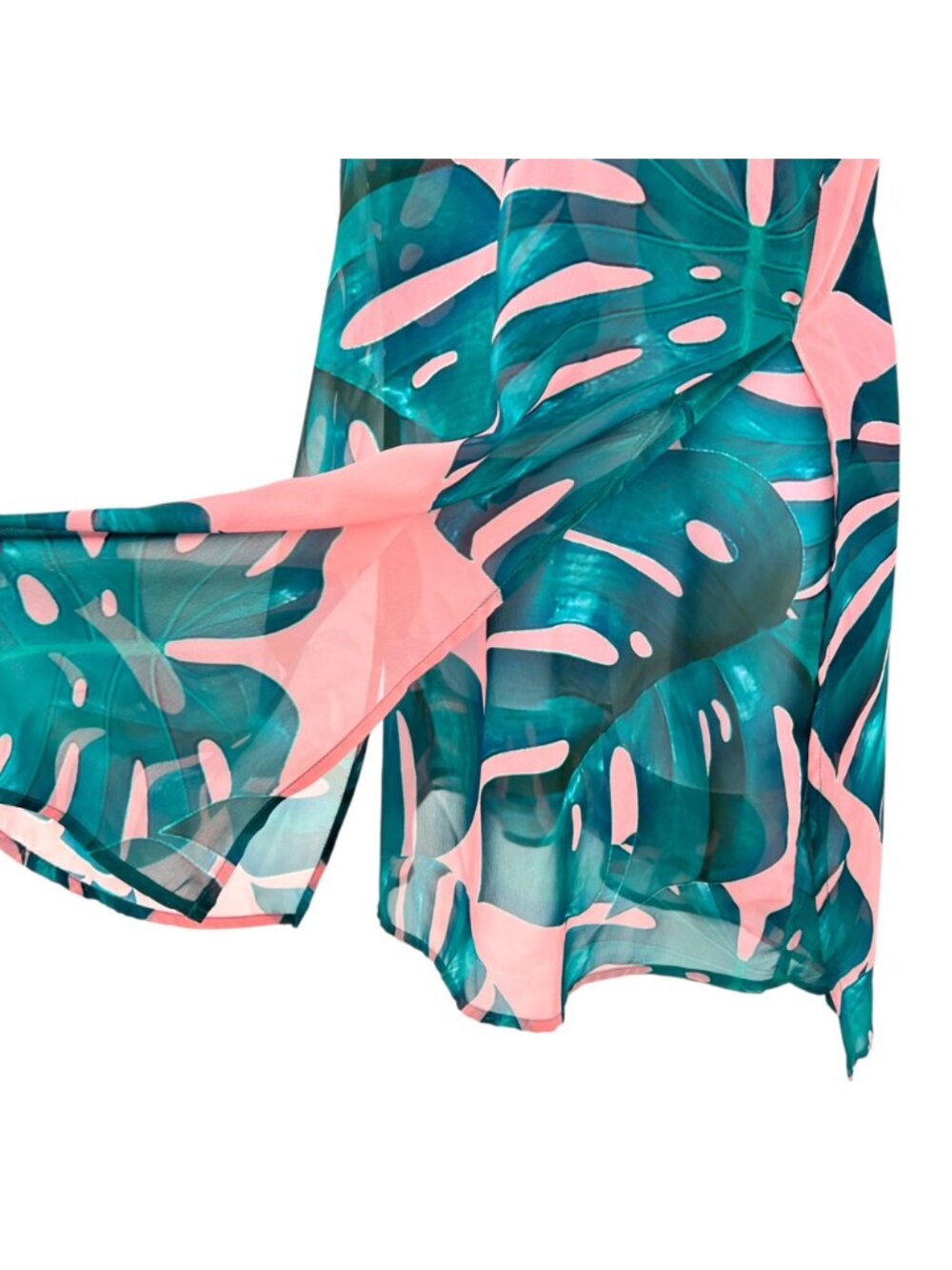 Show Me Your Mumu Byron Dress Palms Away Pink Green Tropical Mini Dress Size XS - Picture 9 of 10